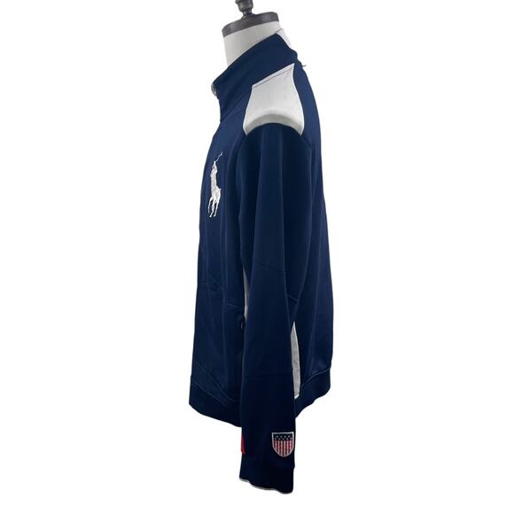 VTG Polo Sport Ralph Lauren Track Jacket Men Sz XL Blue USA 2 Big Pony Preppy - Picture 2 of 12